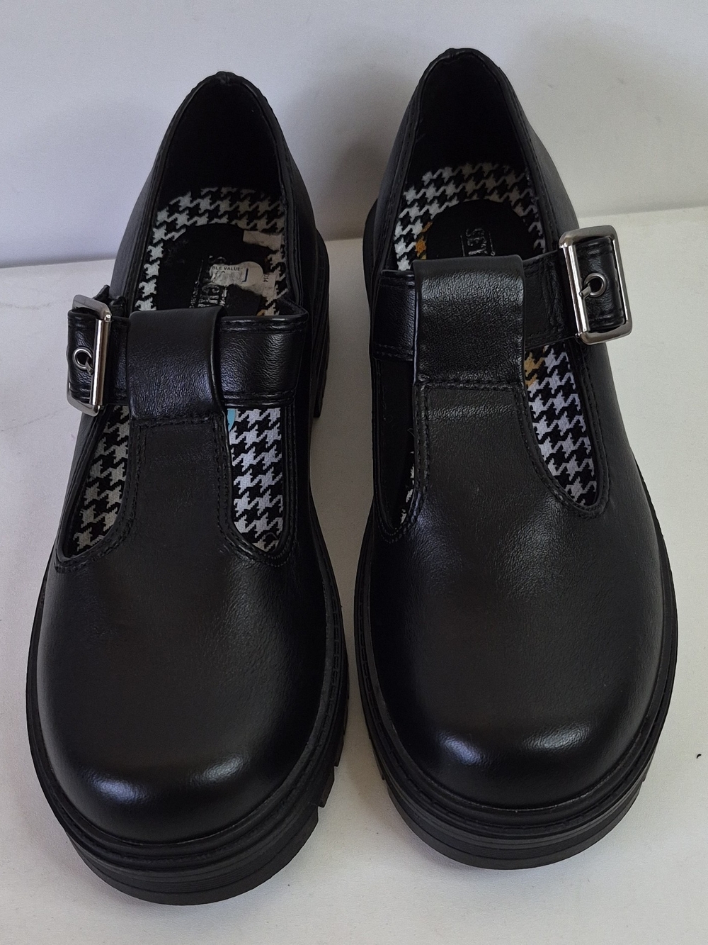 Seychelles Black T‑Strap Buckle Loafers Size 6